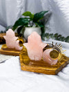 Heartward Hand | Rose Quartz Tarot Card Holder and Tealight Altar Coaster