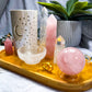 Clear Quartz & Rose Quartz Crystal Altar | Detached Oil Burner, Quartz Bowl, Tealight & Incense Holder
