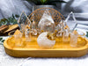 Clear Quartz Crystal Altar | Double Tealight, Scrying Sphere, Sacred Geometry & Crystal Display Altar