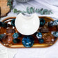 Moss Agate Crystal Altar | Detached Oil Burner, Double Tarot Holder, Double Chime & Incense Holder