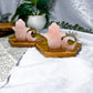 Heartward Hand | Rose Quartz Tarot Card Holder and Tealight Altar Coaster