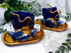 Serpent of Lapis Altar Tray Set | Snake Witch Decor | Lapis Lazuli Crystal Tray for Intuition + Shadow Work