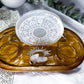 Zodiac Dreams | Double Tarot Card Holder with Double Tealight, Selenite and Clear Quartz Altar Decor, Zodiac Tarot Stand, Crystal Reading Display
