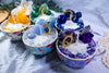 Teacup Crystal Ritual Candles | Floral Crystal Candles for Abundance, Clarity, Joy, Intuition, Wisdom & Peace
