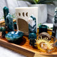Moss Agate Crystal Altar | Detached Oil Burner, Double Tarot Holder, Double Chime & Incense Holder