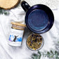 Infusión Espiritual: Divination Herbal Tea with Mugwort, Jasmine, and Bay Leaf Plus Purple Edible Glitter for Intuition and Dreamwork