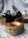 Wooden Tealight Holders for Ritual Balance | Crystal Moons, Towers & Sun Charms