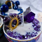 Teacup Crystal Ritual Candles | Floral Crystal Candles for Abundance, Clarity, Joy, Intuition, Wisdom & Peace