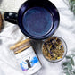 Infusión Espiritual: Divination Herbal Tea with Mugwort, Jasmine, and Bay Leaf Plus Purple Edible Glitter for Intuition and Dreamwork
