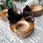 Wooden Tealight Holders for Ritual Balance | Crystal Moons, Towers & Sun Charms