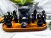 Obsidian Crystal Altar | Detached Oil Burner, Double Tealight & Incense Holder