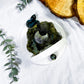 Labradorite Snake Wall Altar | Ceramic Tealight Holder with Moon, Slab, Sphere, and Silver Sun Charm