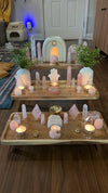 The Rose Temple Altar | Triple Tier Rose Quartz & Clear Quartz Ritual Altar for Love, Healing, Clarity & Sacred Space