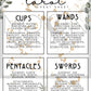 Digital Print Tarot Cheat Sheet
