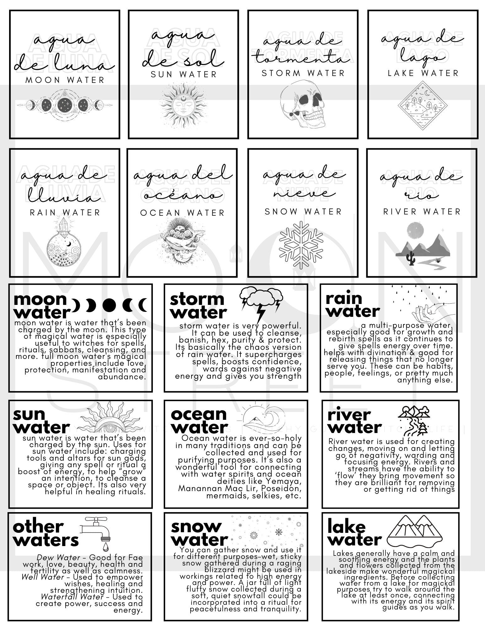 Witchy Water Stickers! Digital Download – Moon Street Kits INC
