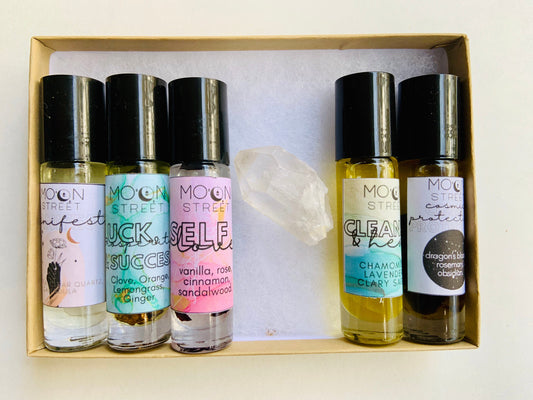 Essential Oil Roller Ball Witchy Kit And Gift Set Of Five