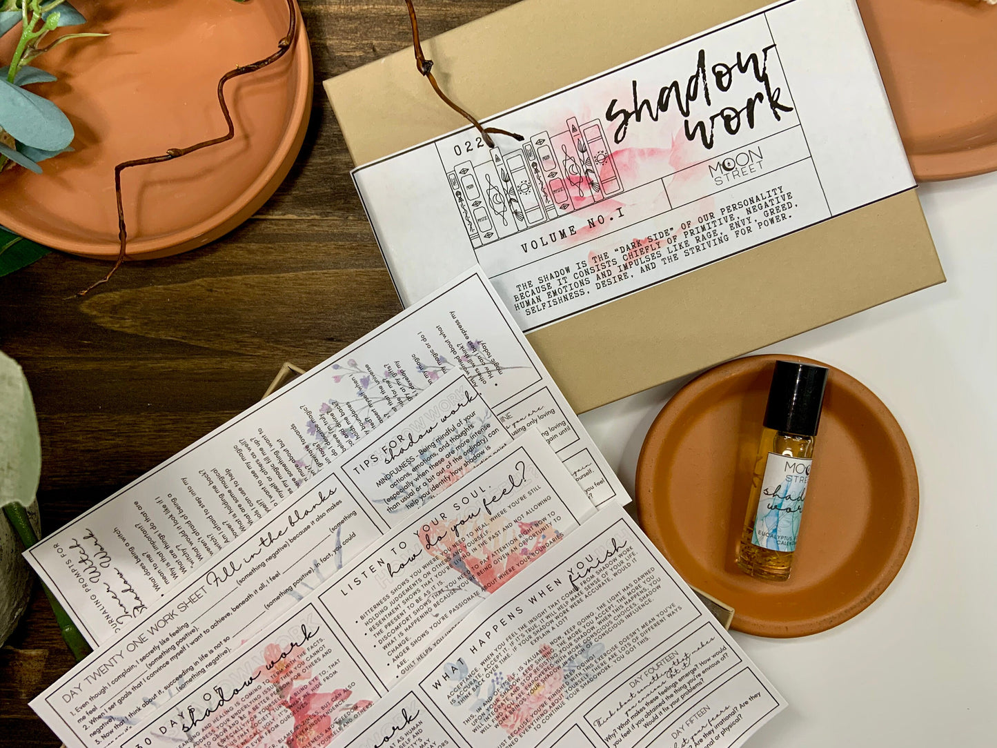 Shadow Work Ritual Kit With Stickers, Prompts & Essential Oil Blend