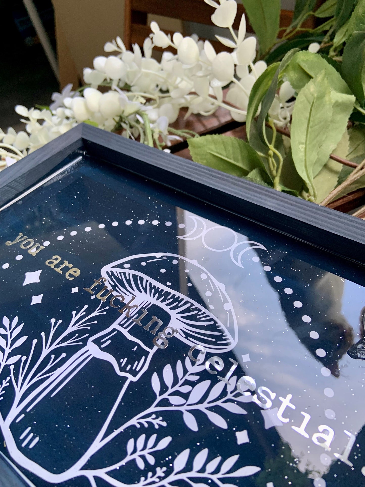 You Are Fucking Celestial With Clear Quartz | Rolling Tray | Altar Tray